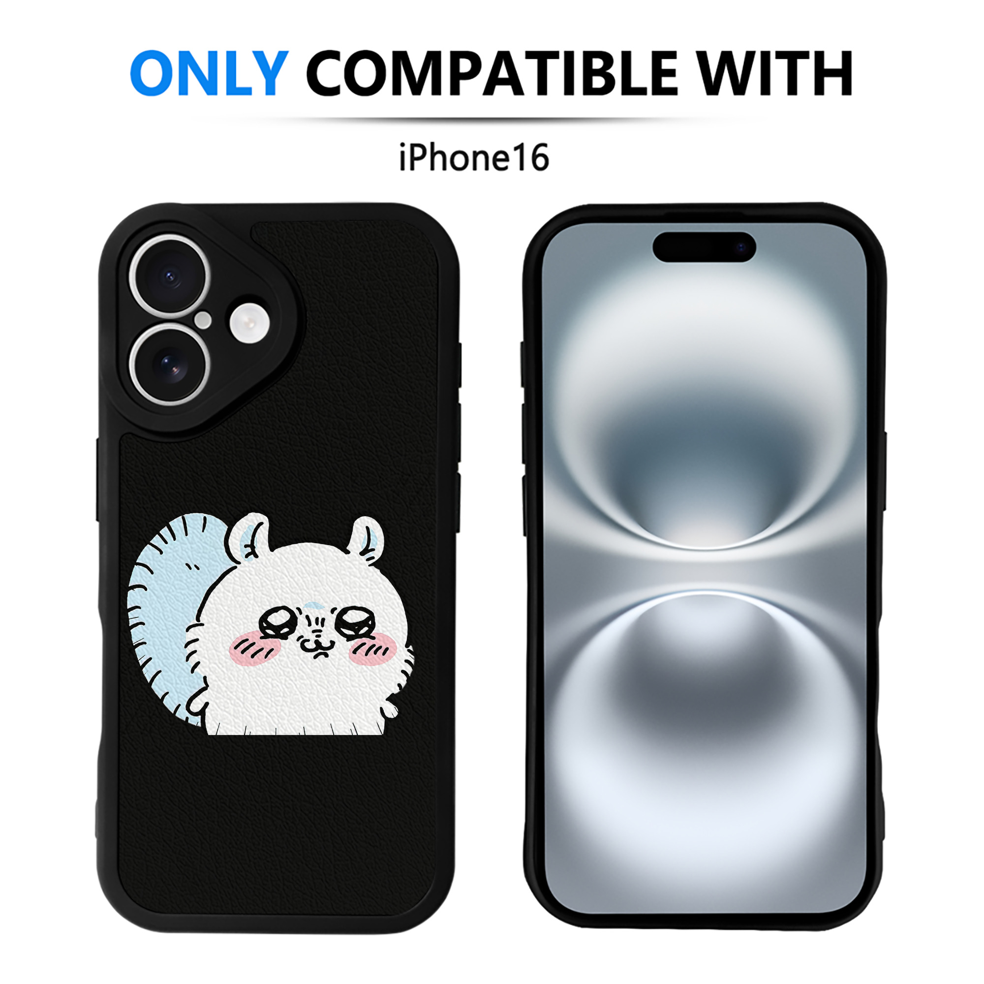 （画像用） ちいかわ モモンガ Chii-kawa Momonga 【iPhone 16シリーズ対応】シリコンスマホケース（レザー調） 材質：シリコン